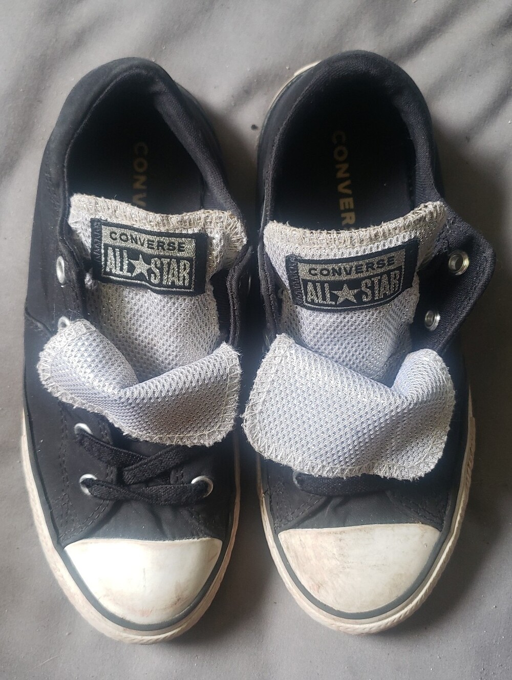 Converse Kids Size 2 All Star Low Top Sneakers - Black/White/Silver